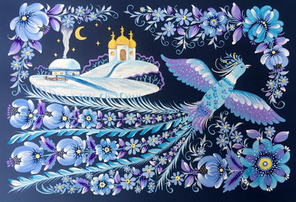 Acrylic painting Winter motif Trenbach K.