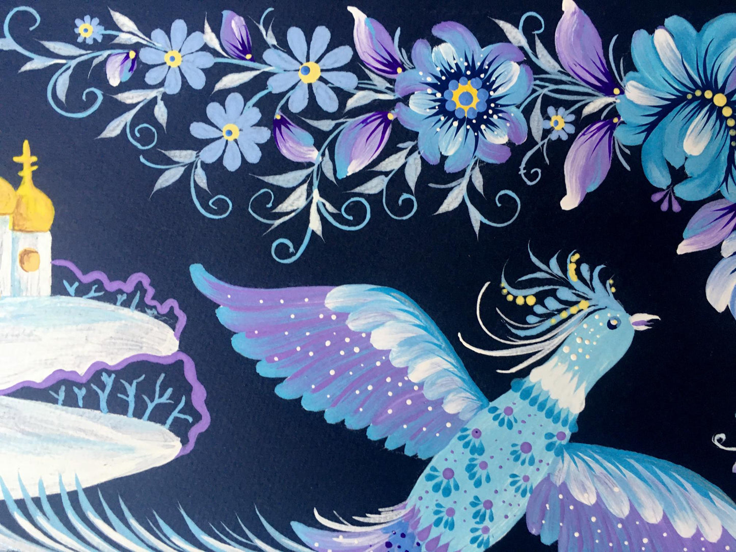 Acrylic painting Winter motif Trenbach K.