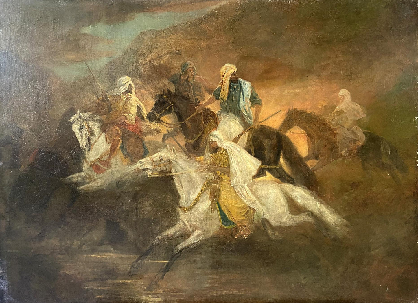 Oil painting Rider in the east European artist