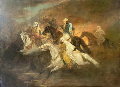 Oil painting Rider in the east European artist