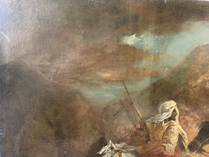 Oil painting Rider in the east European artist