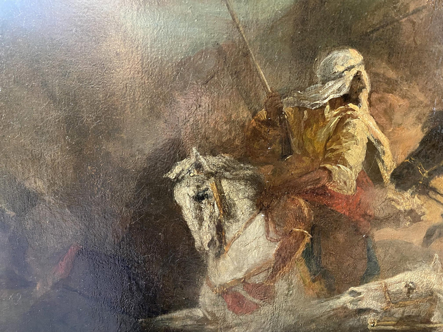 Oil painting Rider in the east European artist