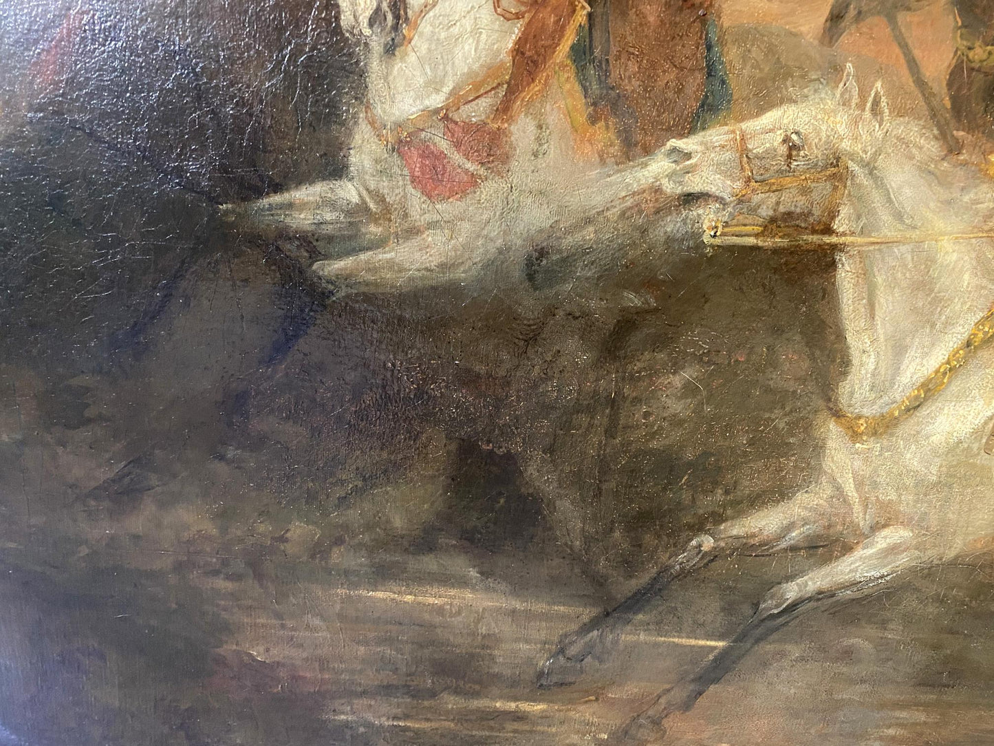 Oil painting Rider in the east European artist