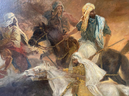 Oil painting Rider in the east European artist