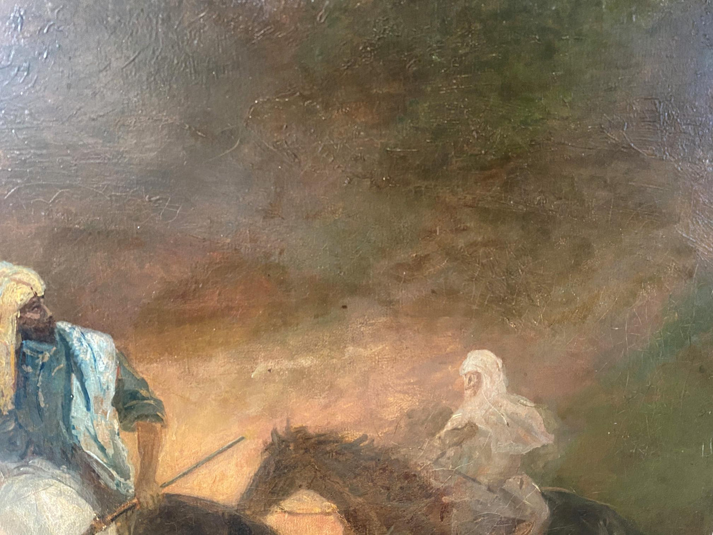 Oil painting Rider in the east European artist