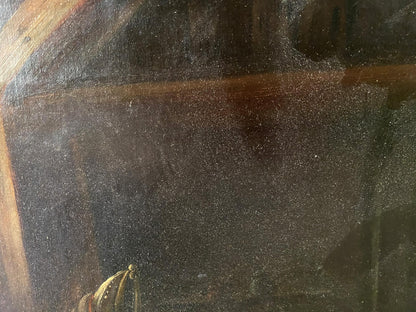 Oil painting Horses in the stall European artist