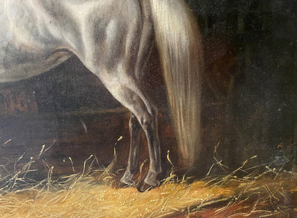 Oil painting Horses in the stall European artist