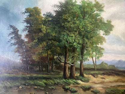 Oil painting Near the mountains European artist