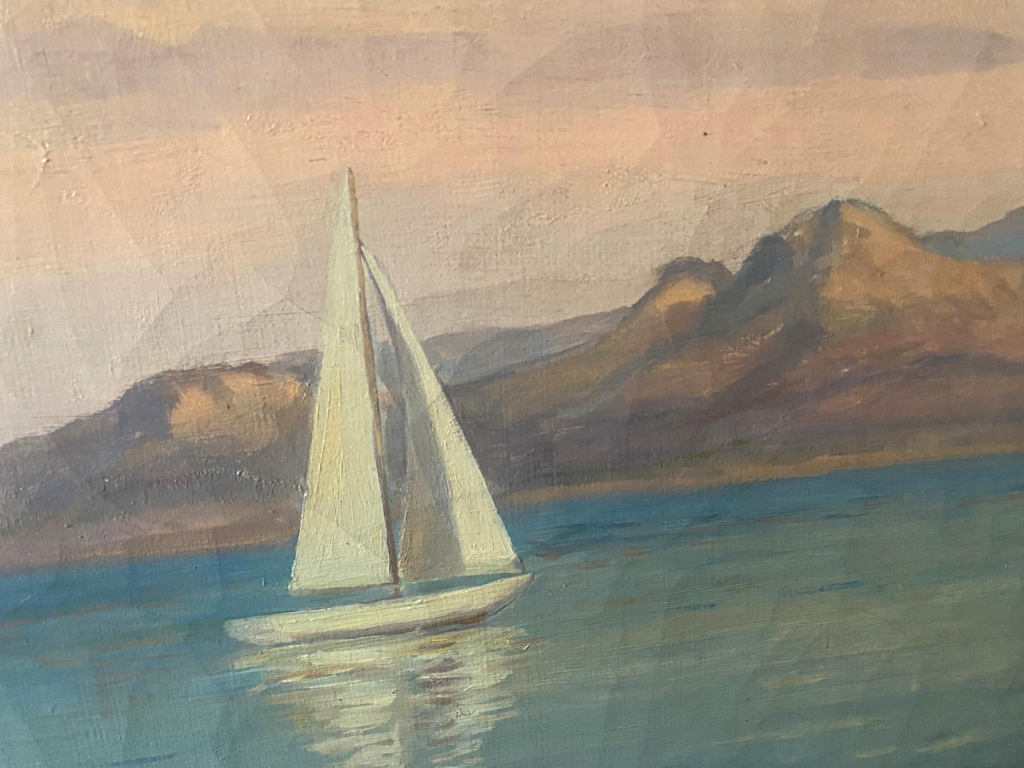 Oil painting Holidays on sailboats Abattucci