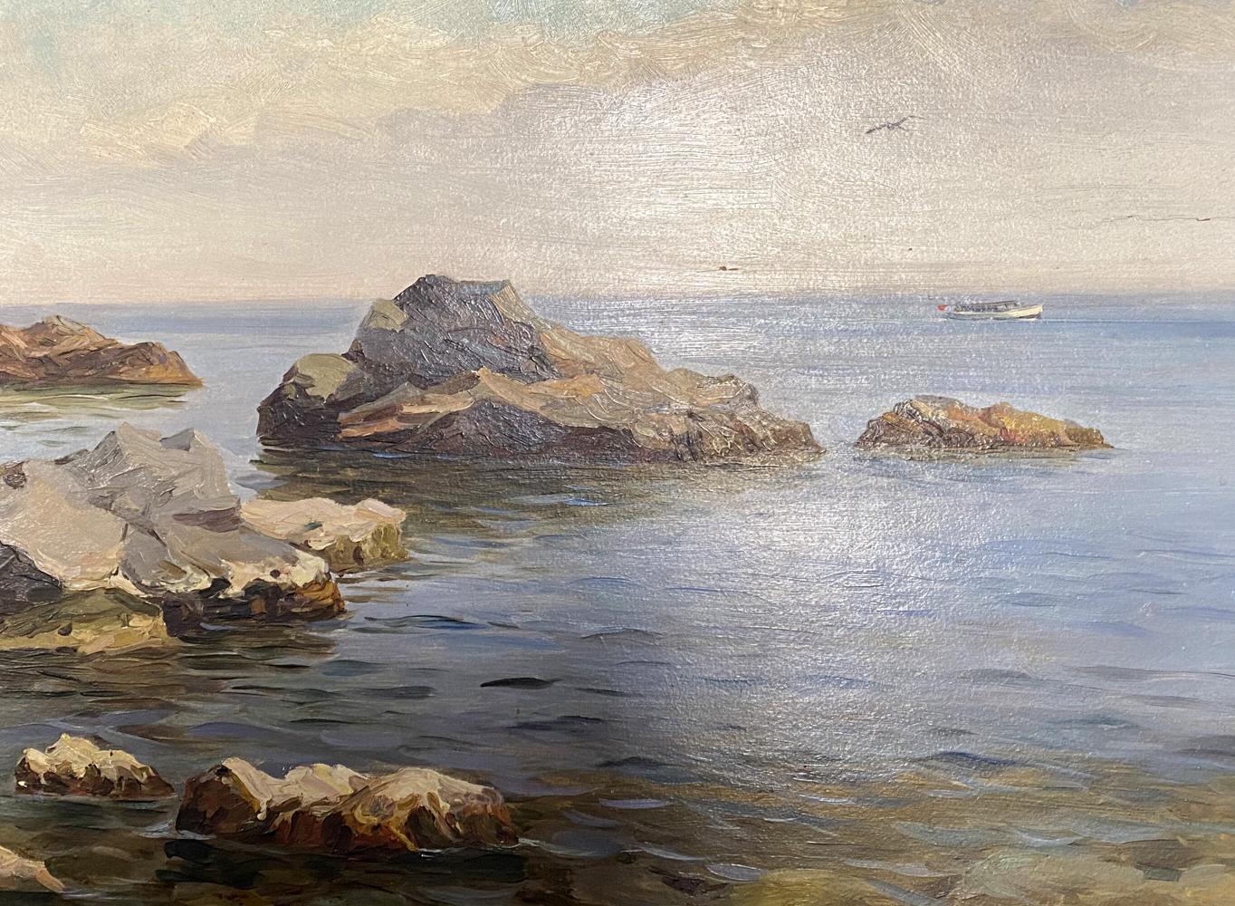 Oil painting Rocky coast Strelov Arkady Efimovich
