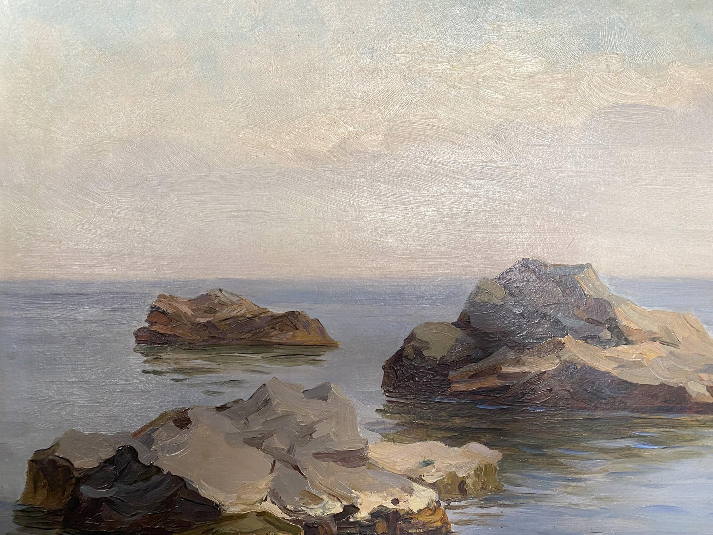 Oil painting Rocky coast Strelov Arkady Efimovich