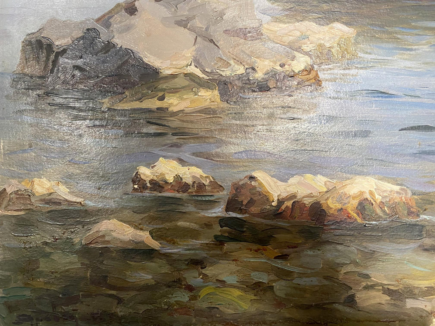 Oil painting Rocky coast Strelov Arkady Efimovich