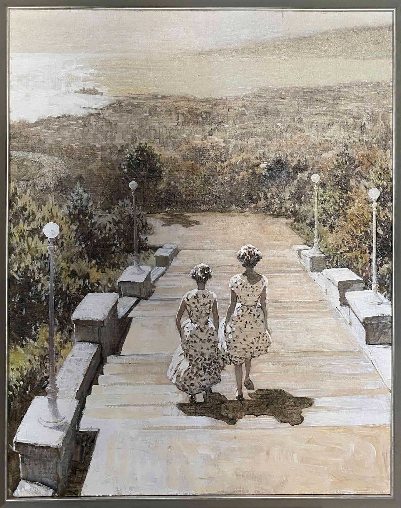 Oil painting Walk around Odessa Unknown artist