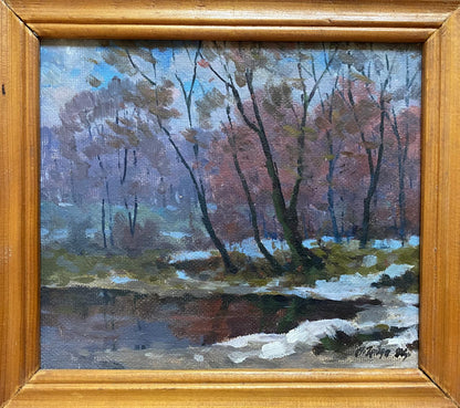 Oil painting Winter's end Gabda Vasily Georgievich