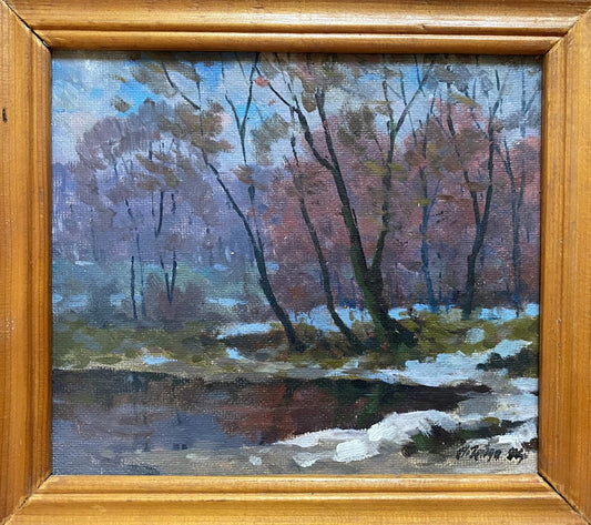 Oil painting Winter's end Gabda Vasily Georgievich