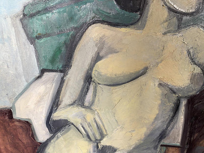 Oil painting Portrait of a naked girl Stanislav Ivanovich Sychov