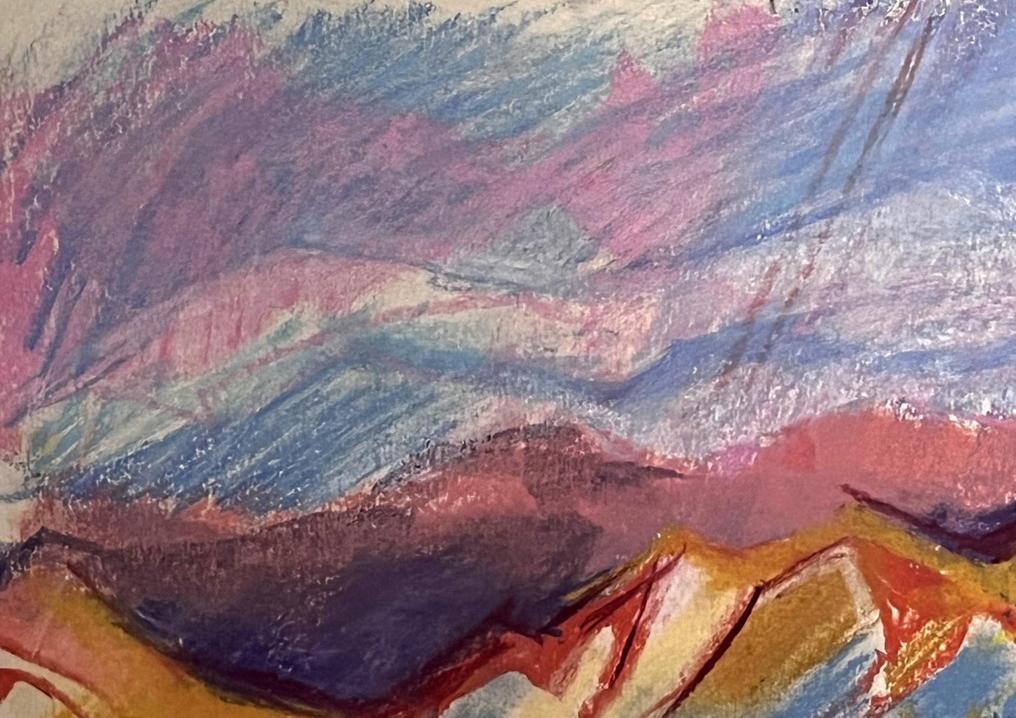 Mixed painting Girl in the mountains Stanislav Ivanovych Sychev