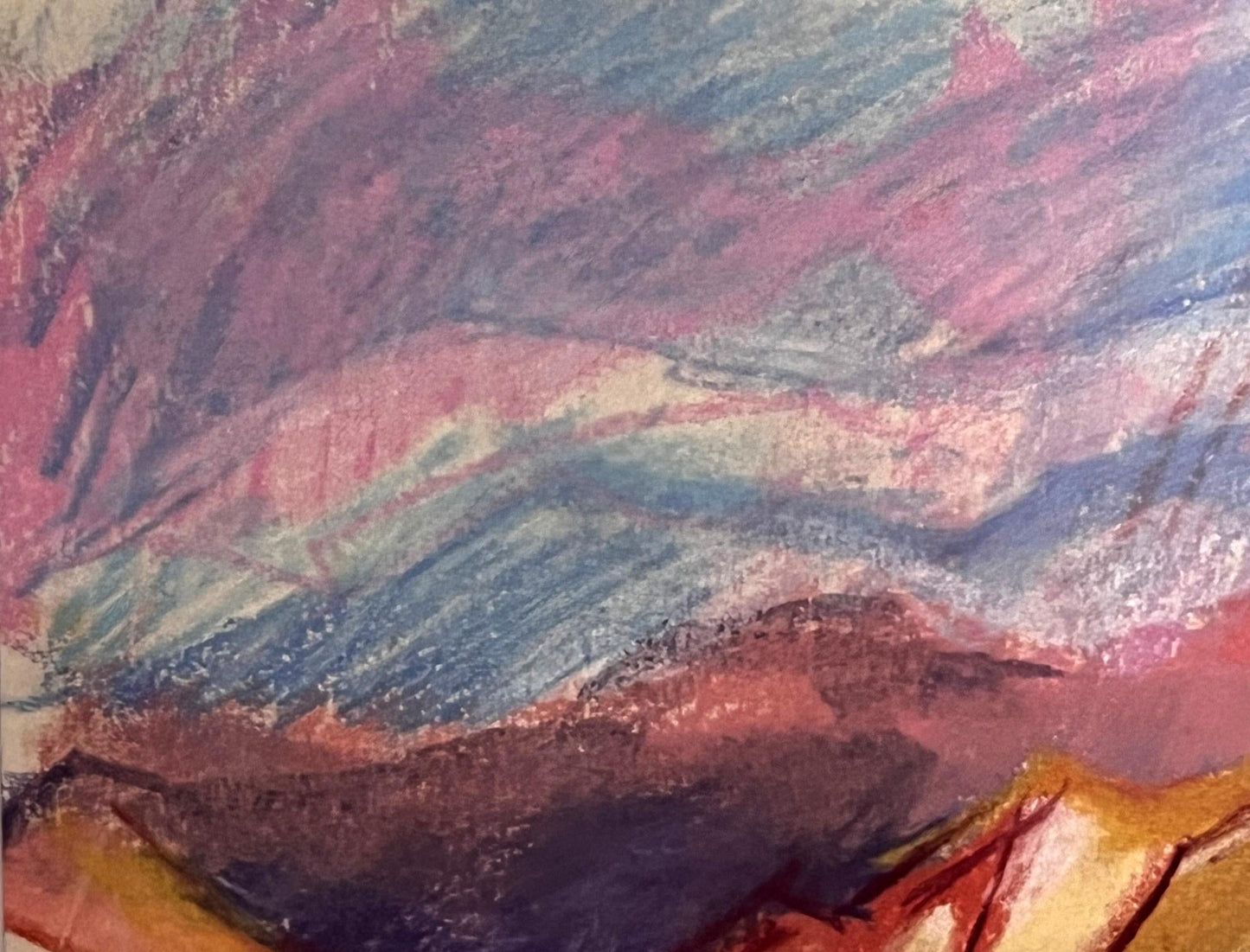 Mixed painting Girl in the mountains Stanislav Ivanovych Sychev