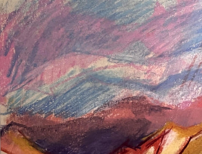 Mixed painting Girl in the mountains Stanislav Ivanovych Sychev