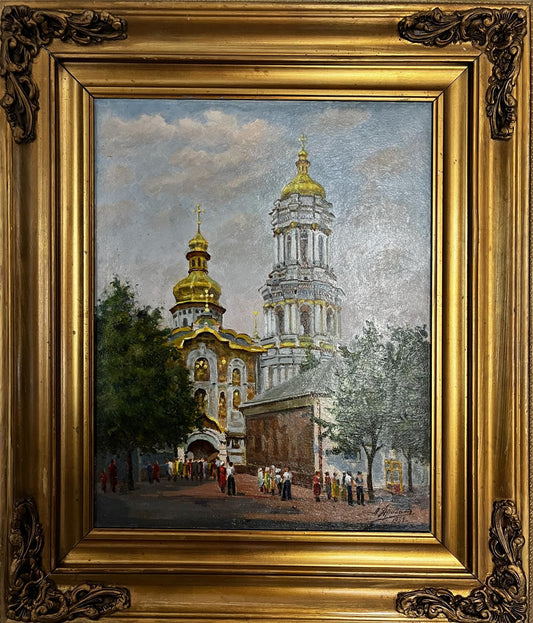 Oil painting Main entrance to Pechersk Lavra Leonid Drobot