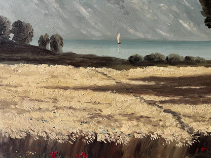 Oil painting Wheat field European artist