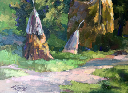 Oil painting On the outskirts Batrakov Vladimir Grigorievich