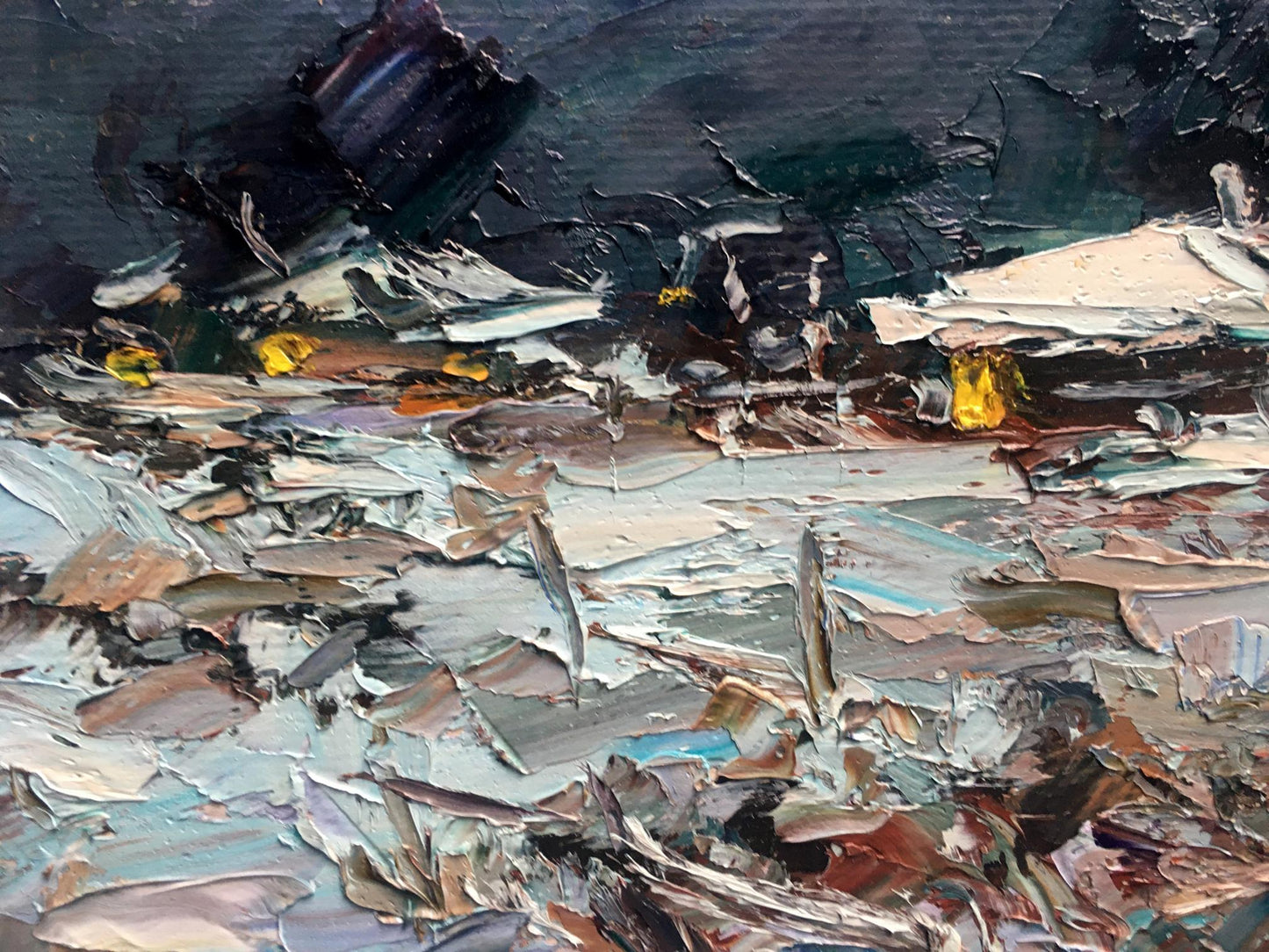 Oil painting moonlit night