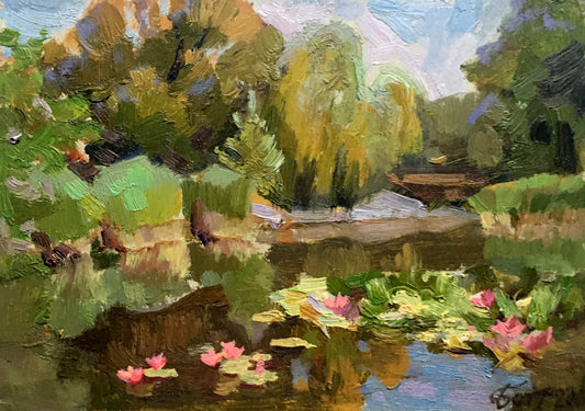 Oil painting Botanical Garden Batrakov Vladimir Grigorievich