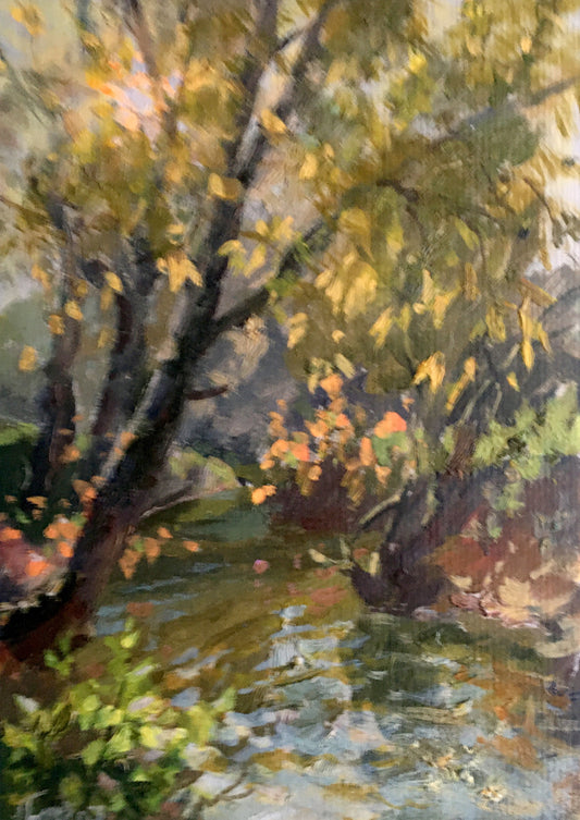 Oil painting Autumnal Waters in the Forest Vladimir Batrakov