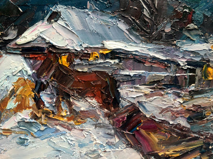 Oil painting winter 
