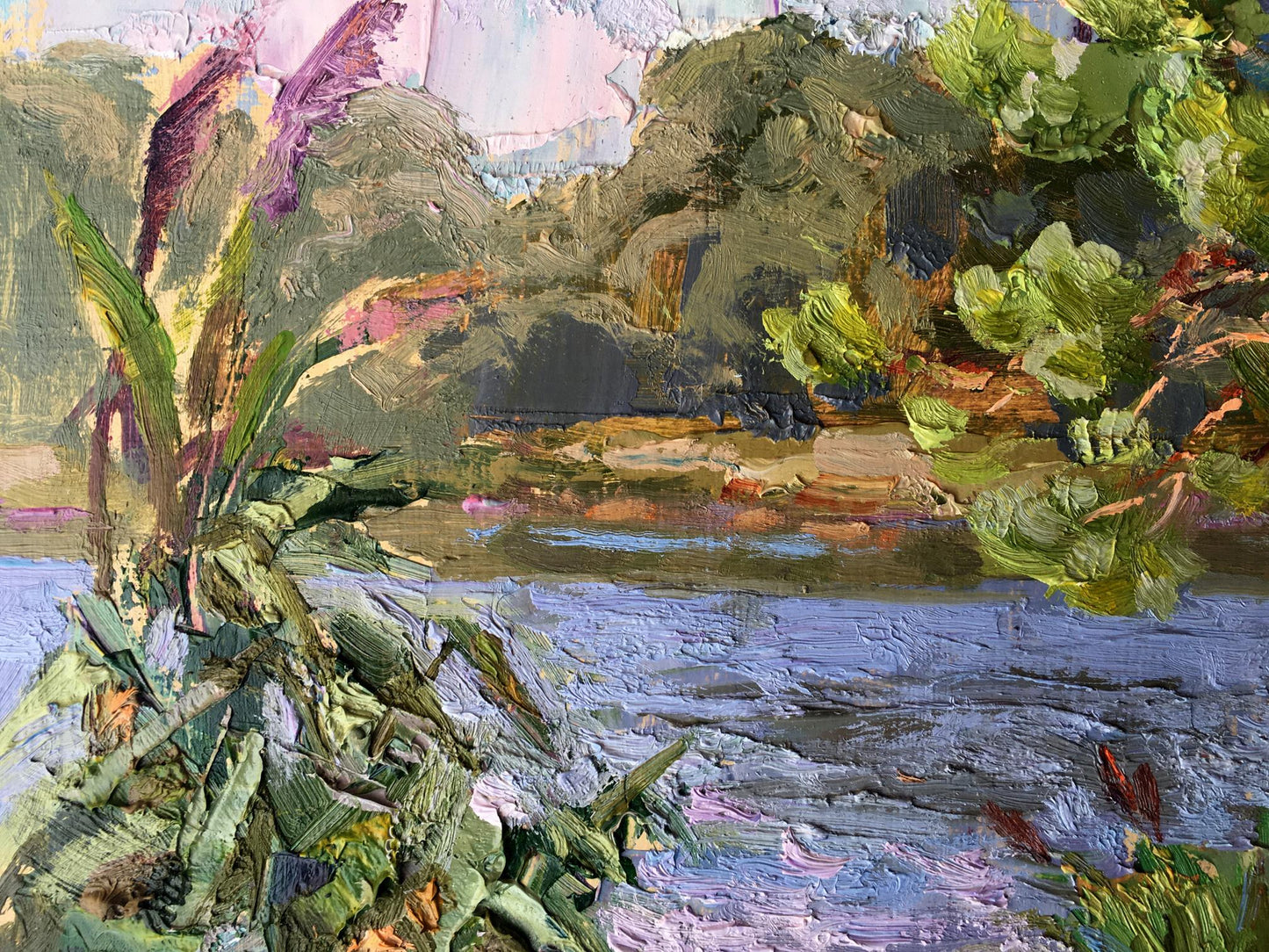 Oil painting Near the lake Batrakov Vladimir Grigorievich