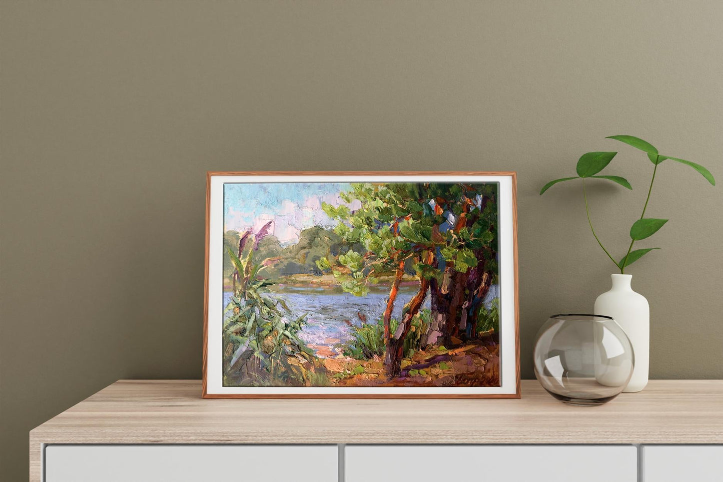 Oil painting Near the lake Batrakov Vladimir Grigorievich