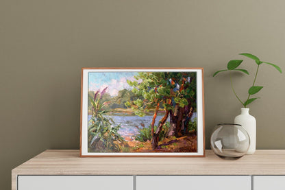 Oil painting Near the lake Batrakov Vladimir Grigorievich