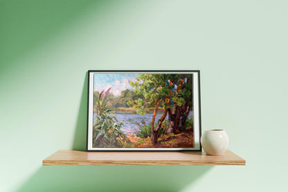 Oil painting Near the lake Batrakov Vladimir Grigorievich