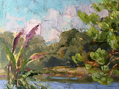 Oil painting Near the lake Batrakov Vladimir Grigorievich