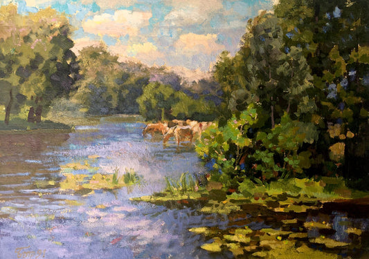 Oil painting Hot day Batrakov Vladimir Grigorievich