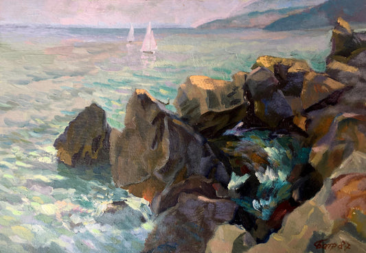 Morning by the Sea by Vladimir Grigorievich Batrakov, capturing tranquil seaside dawn.