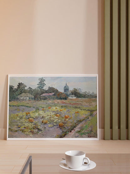 Oil painting Pumpkin in the garden Serdyuk Boris Petrovich