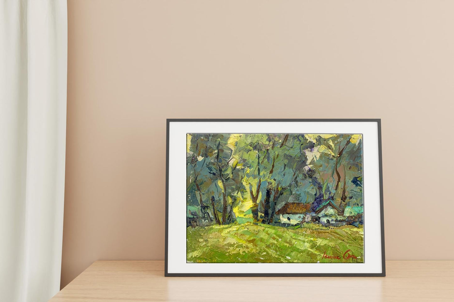 Oil painting village