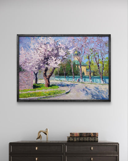 Oil painting Apricot blossom Boris Serdyuk