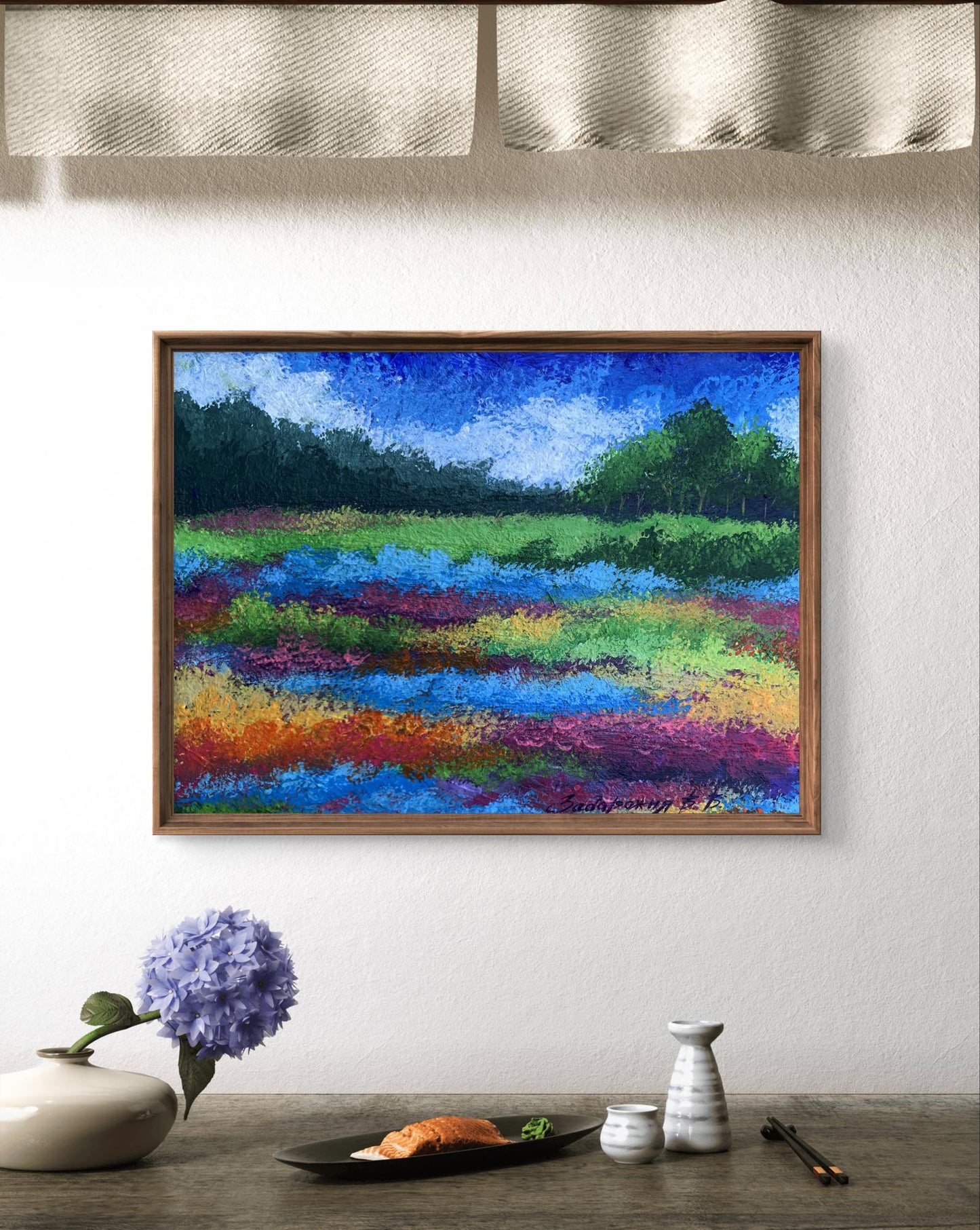 Oil painting Fields of flowers V. Zadorozhnya