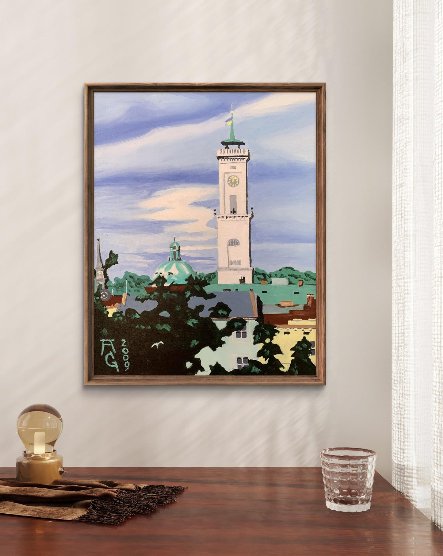 Oil painting City Tower Oleksandr Gukalov