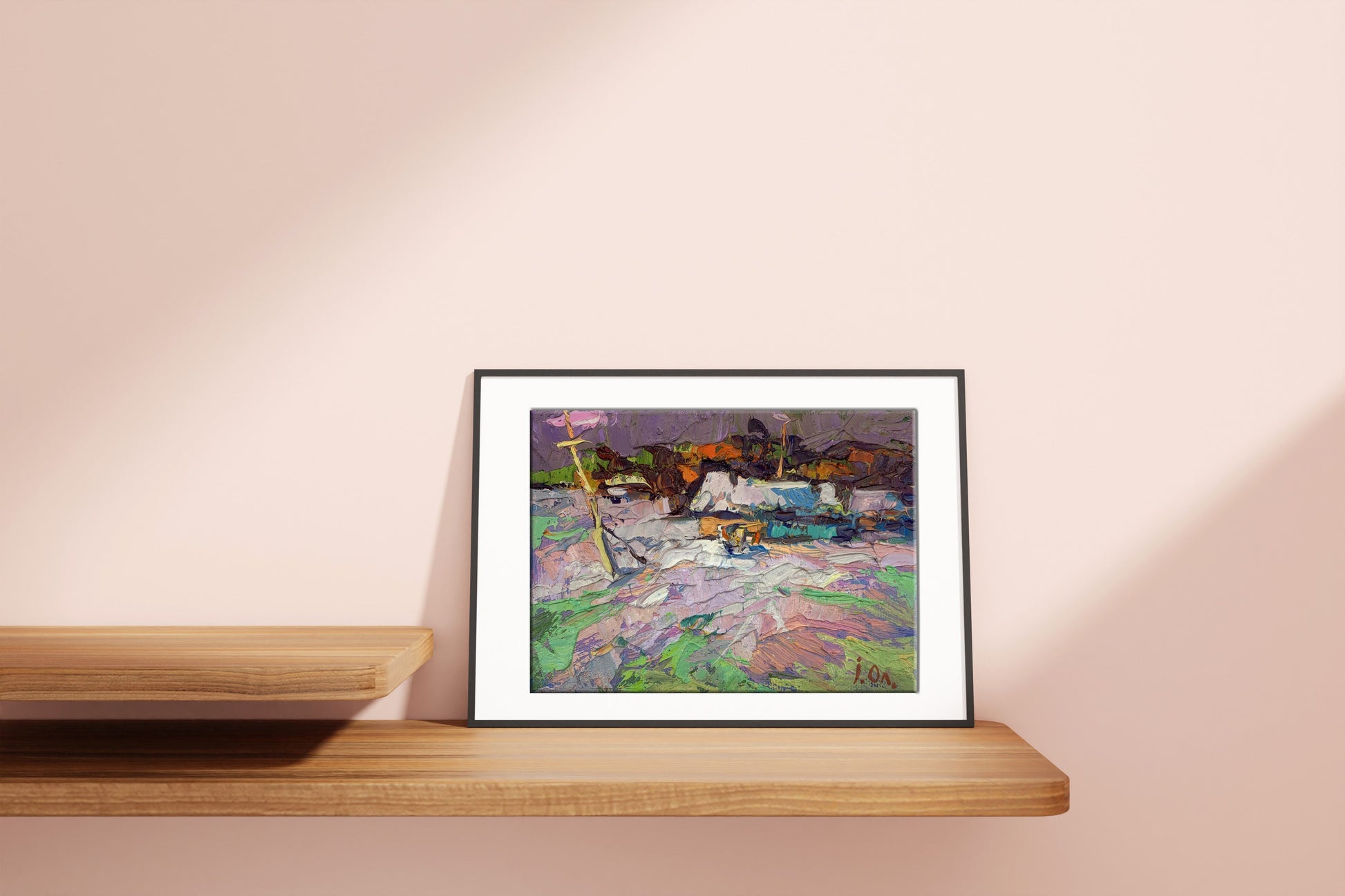 Oil painting edge village