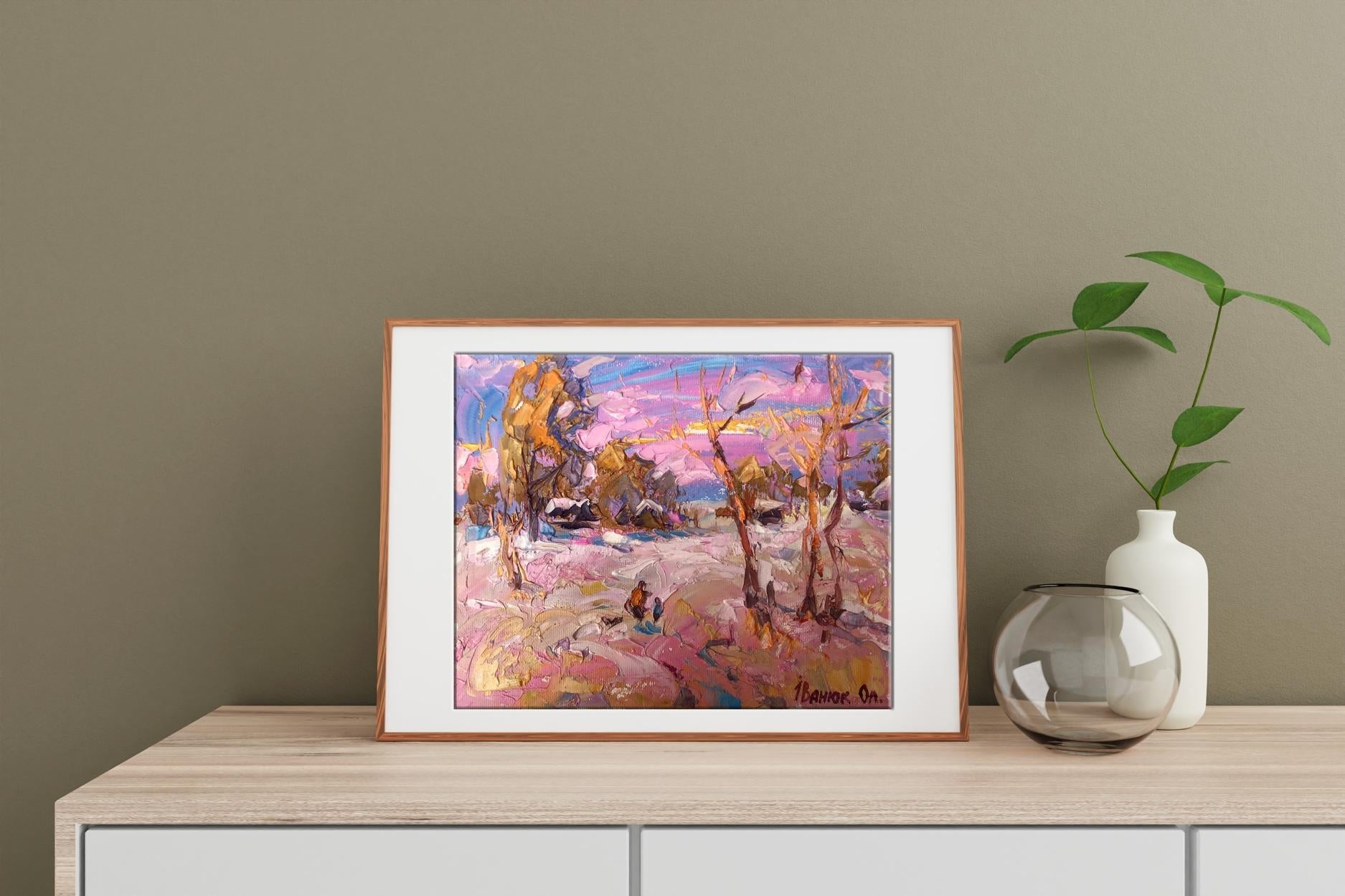 Oil painting winter