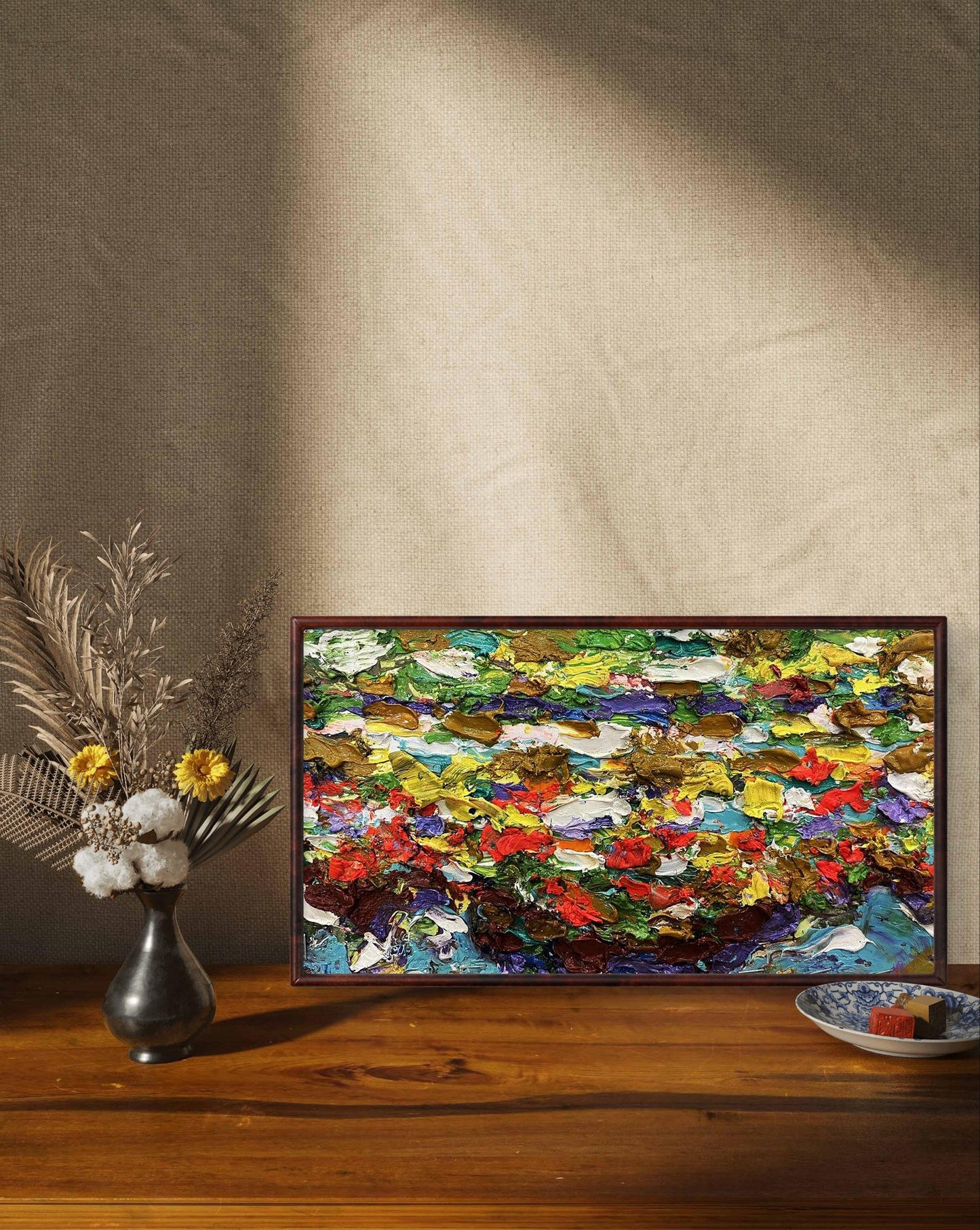 Abstract Oil painting Etude in bright colors Oleksiy Dakhnenko