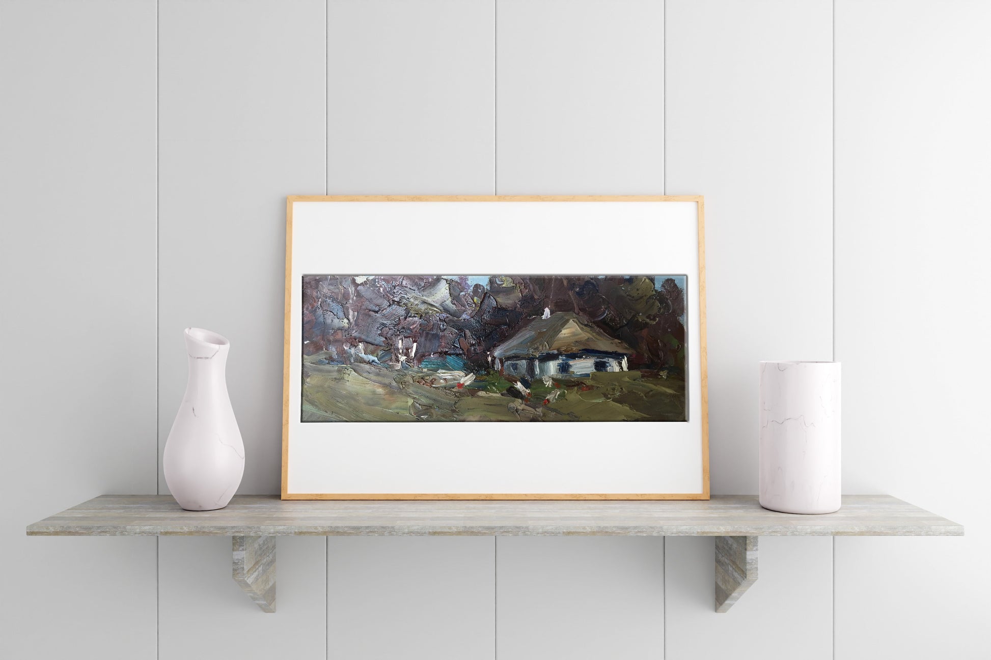 Oil painting House on the outskirts 