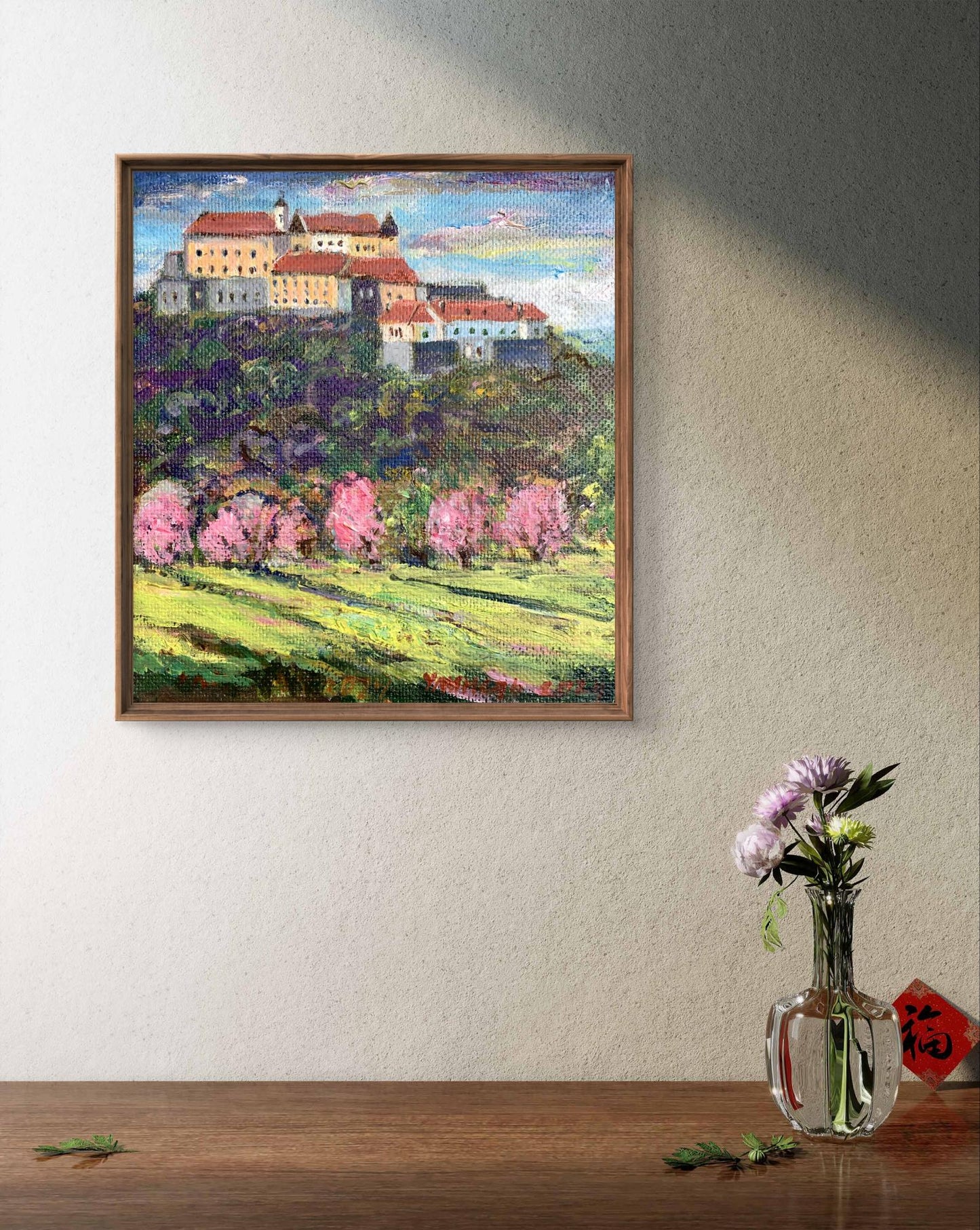 Oil painting Castle in the mountains Yu. Ulinets