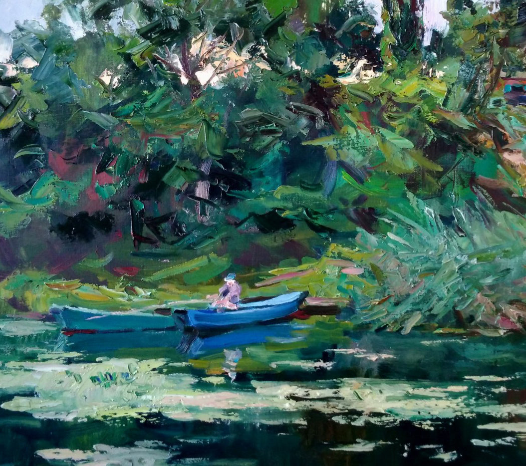 Alexander Nikolaevich Cherednichenko's oil painting "Emerald Evening"