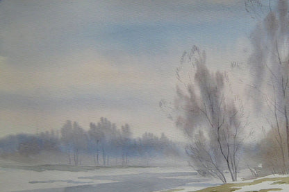 Watercolor painting Nature Landscape Savenets Valery