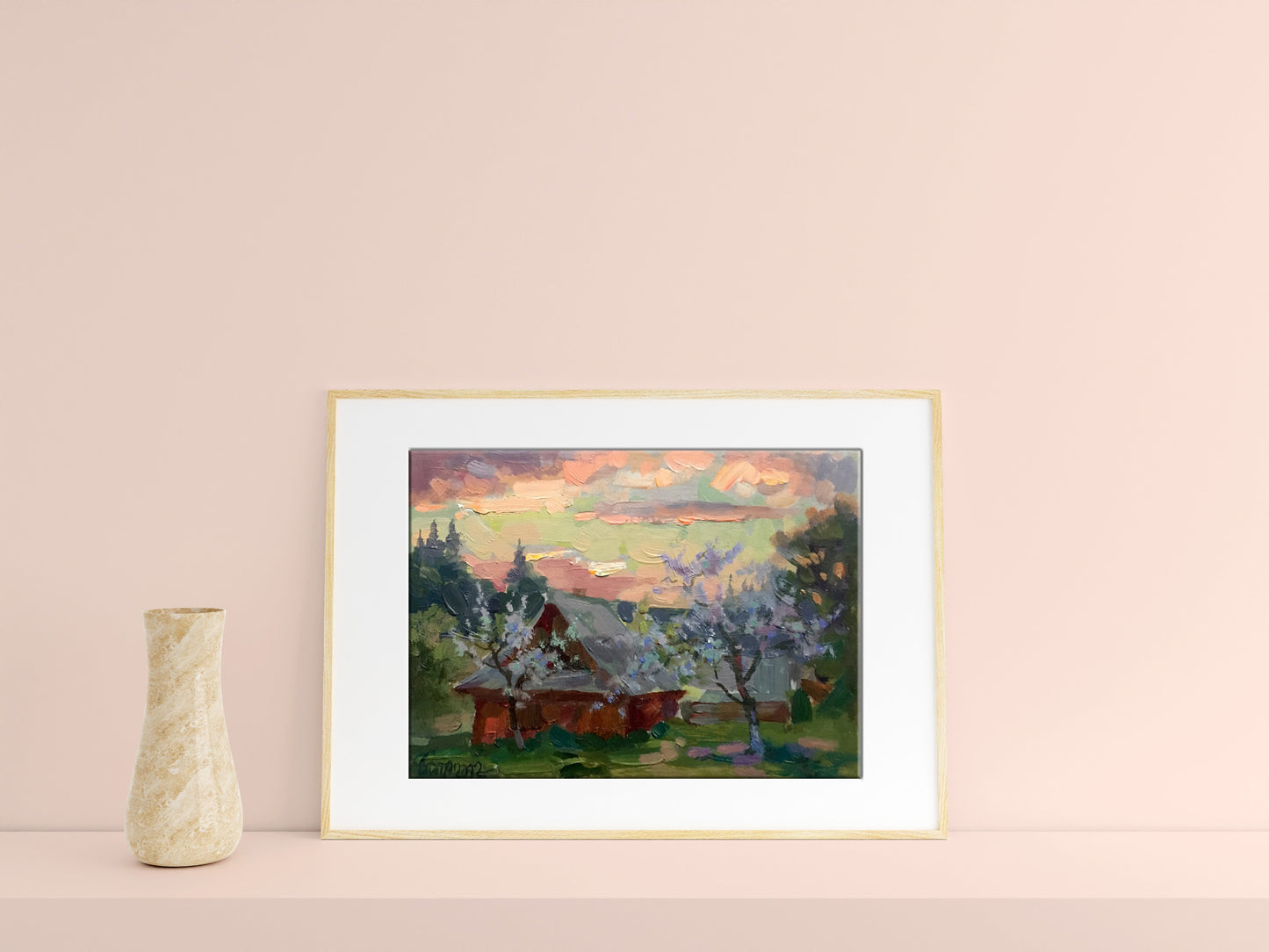 Oil painting Spring evening Batrakov Vladimir Grigorievich